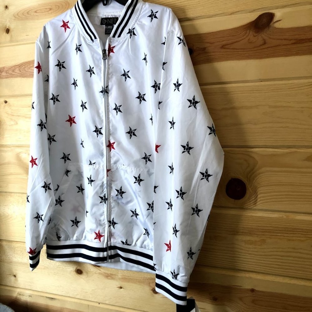 G-NET New Mens Star Design Bomber Jacket NWT Sz XL